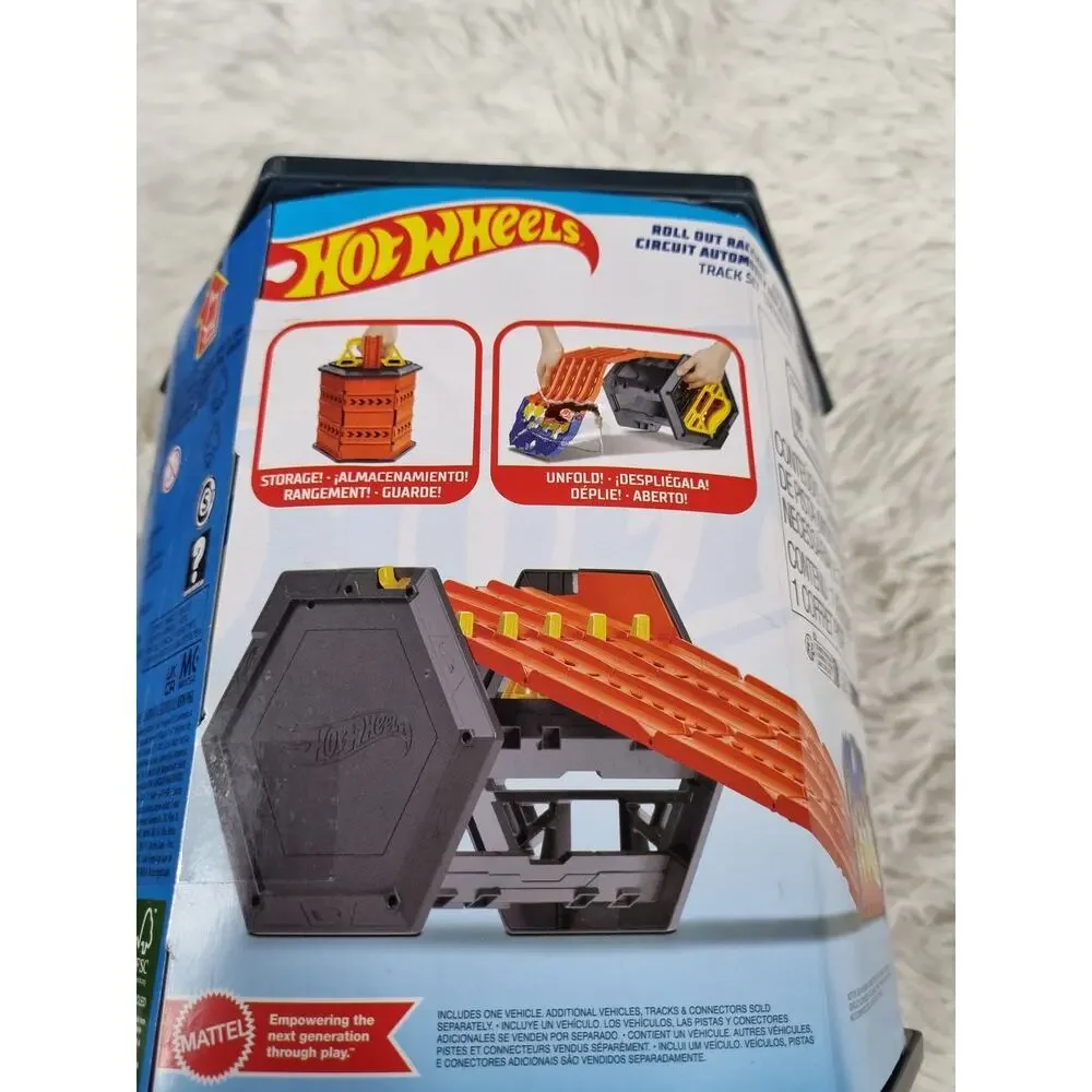Hot Wheels Roll Out Raceway Track Set Storage Case With Car Stores 80 Cars New